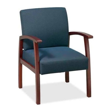 Sp Richards Lorell Deluxe Fabric Guest Chair, 24"W x 25"D x 35-1/2"H, Cherry Frame/Midnight Blue Seat LLR68553